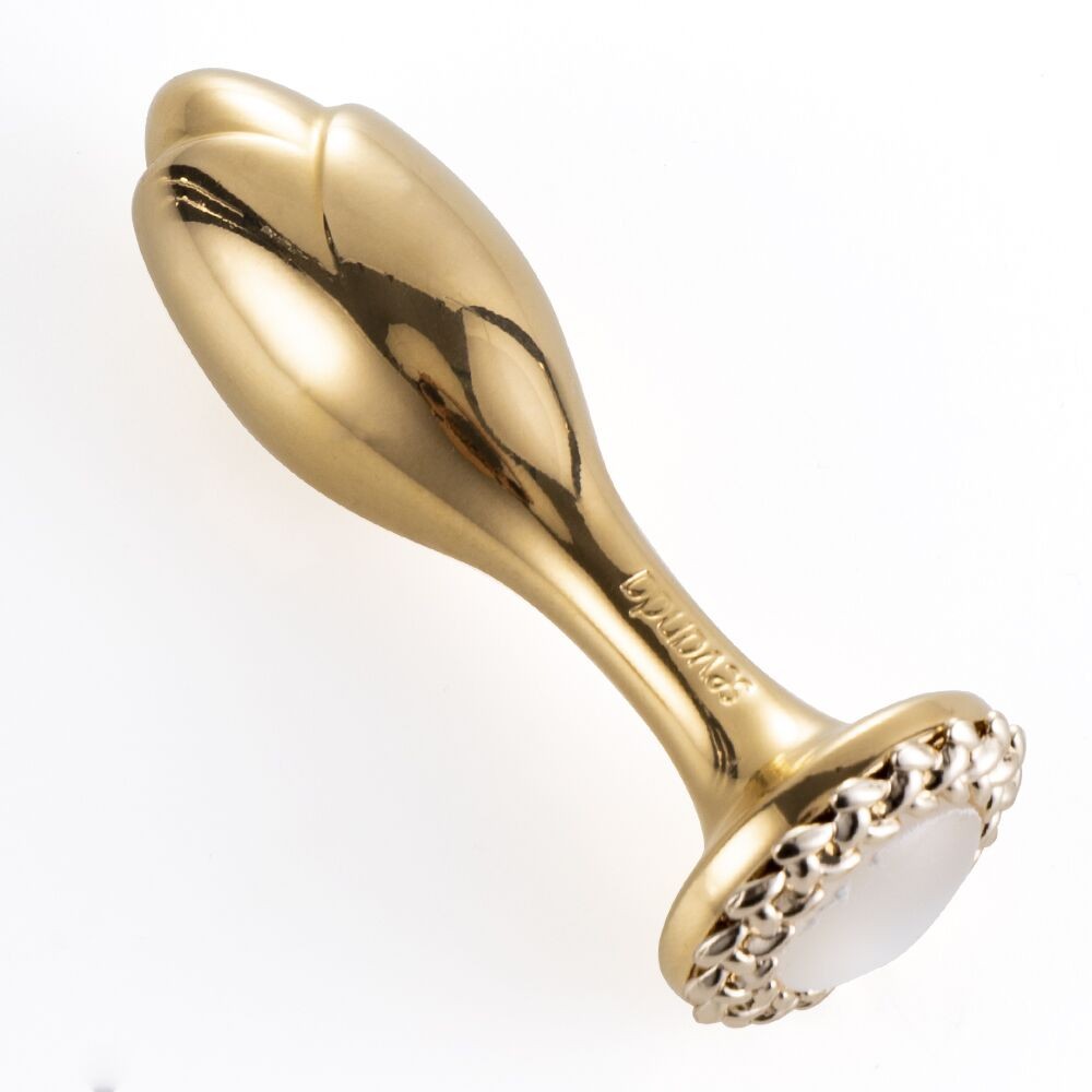 Металева анальна пробка LOCKINK SEVANDA Pearl Rose-shape Anal Plug, зі штучною перлиною - зображення 1