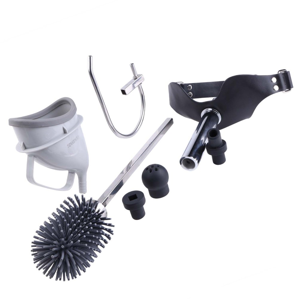 Набір для домінування LOCKINK SEVANDA Objectification Bathroom Set, маска та 4 насадки - зображення 1