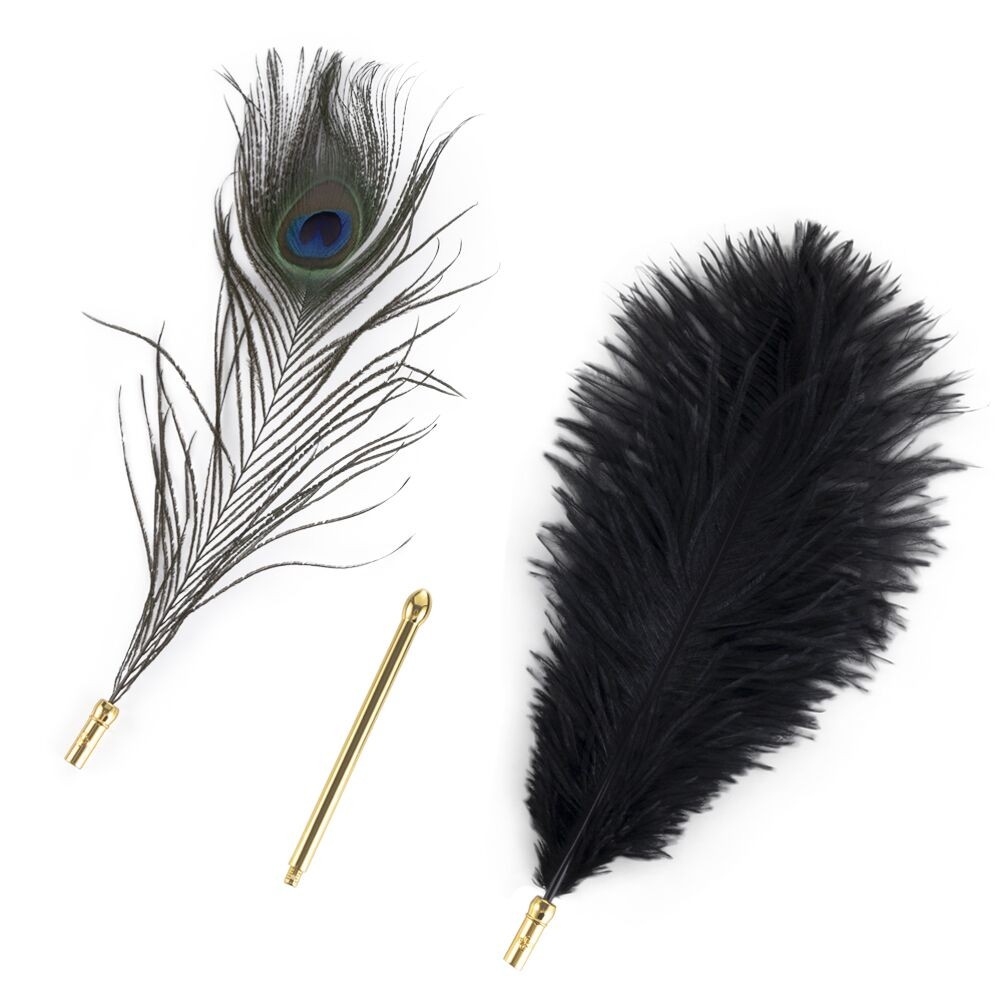 Лоскітка LOCKINK SEVANDA Natural Peacock Flirting Feather Tickler, пір’я павича та страуса - зображення 1