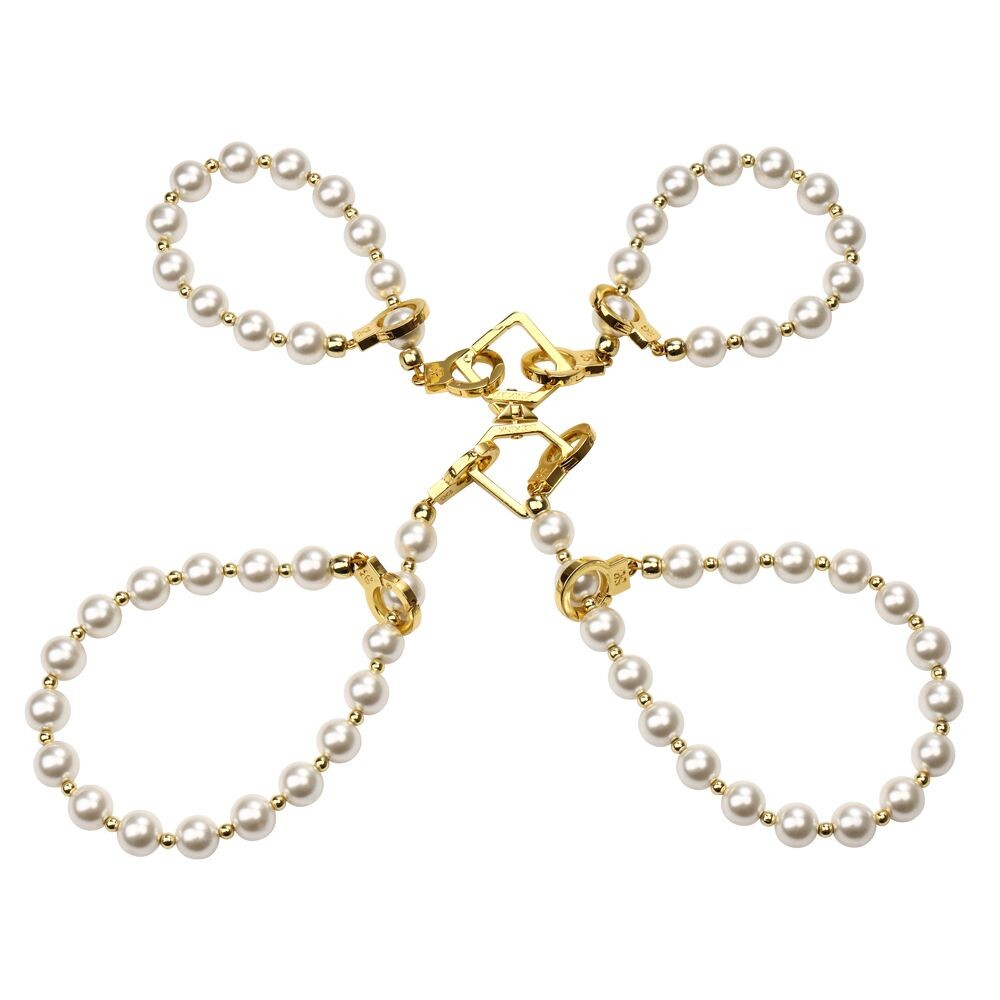 Перлинні наручники та поножі LOCKINK Pearl Handcuffs & Anklecuffs - зображення 1