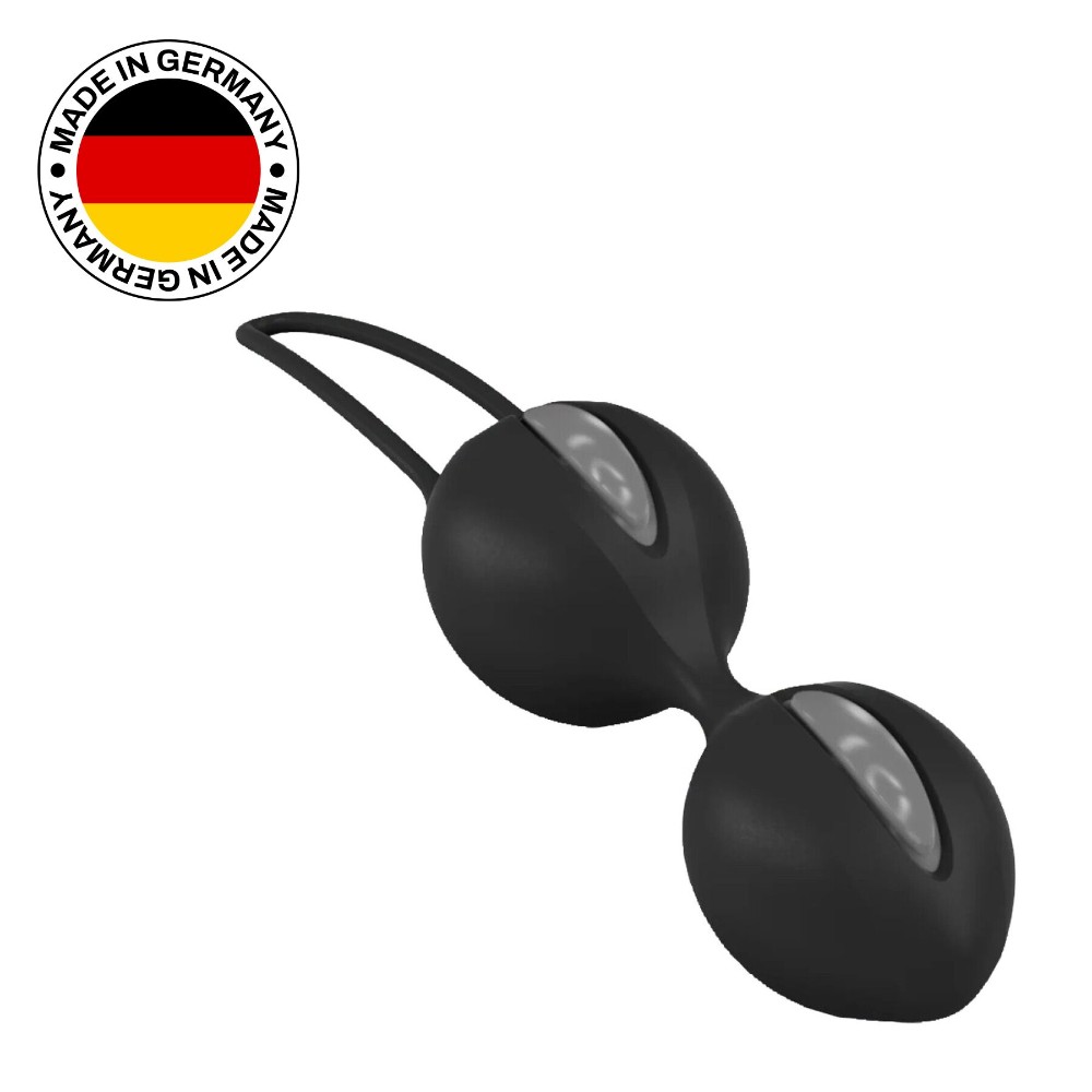 Вагінальні кульки Fun Factory SMARTBALLS DUO, чорно-сірі, 2 шт, діаметр 3,2 та 3,6 см - зображення 1