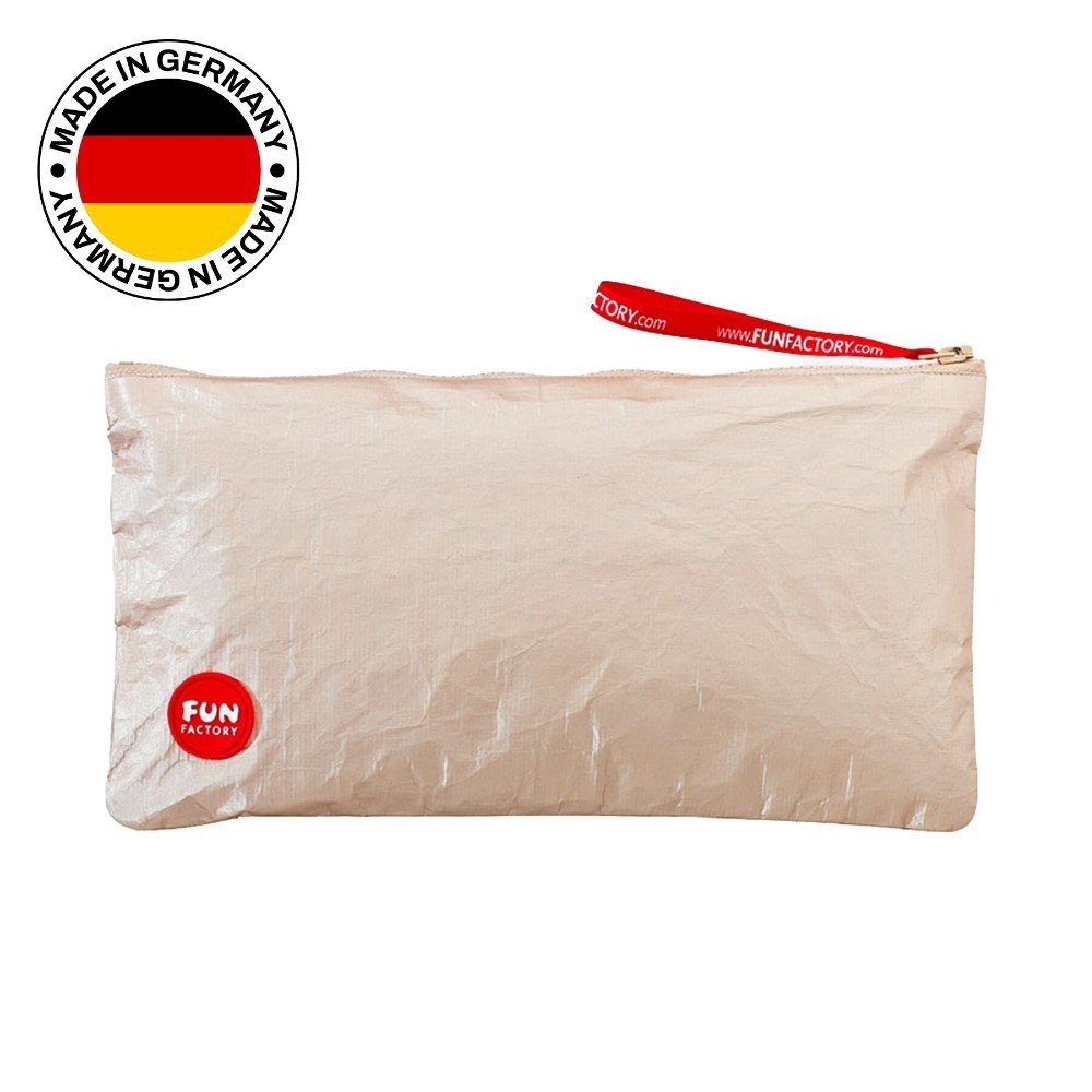 Сумка для секс-іграшок Fun Factory TOYBAG M, золотиста, на блискавці, 25x12 см - зображення 1