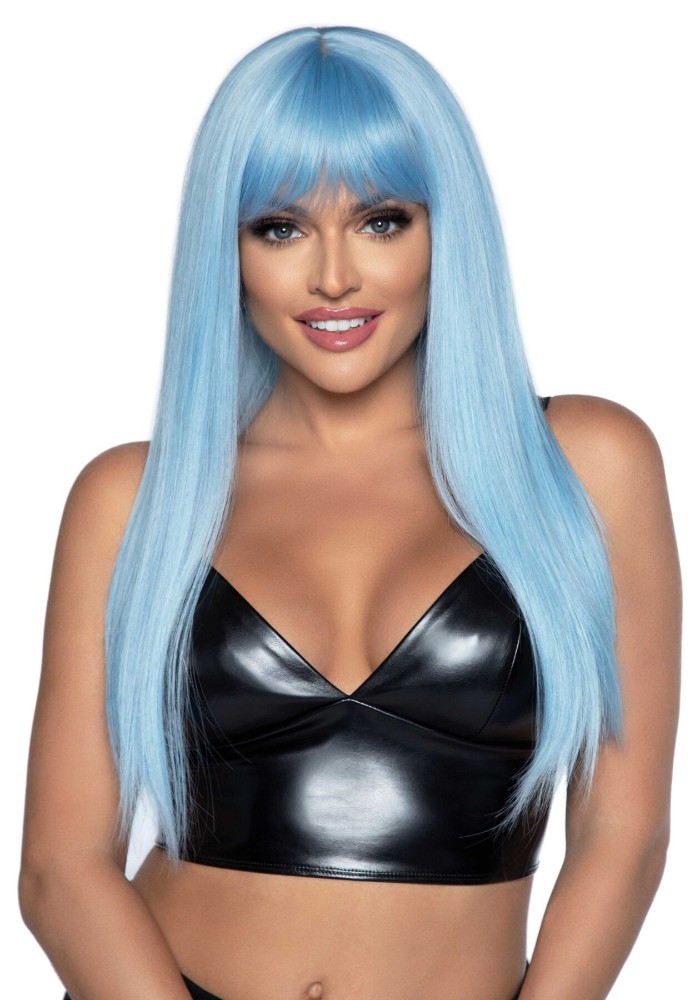 Довга блакитна перука Leg Avenue Long straight bang wig Blue, гладенька, 61 см - зображення 1