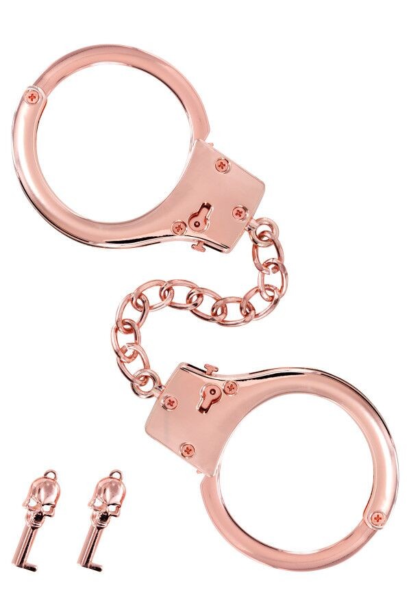 Металеві наручники Fetish Tentation Premium Chick wrist cuffs in rose-gold metal, рожеве золото - зображення 1
