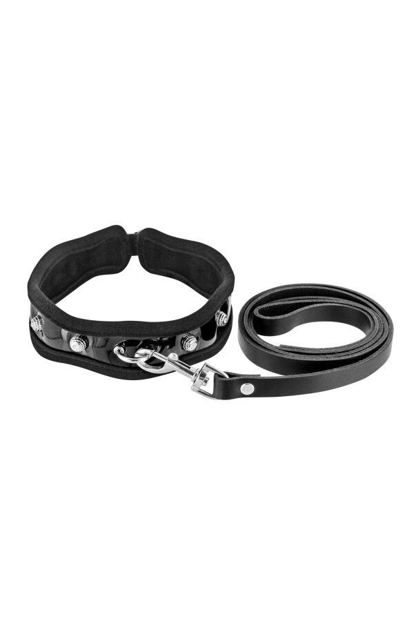 Повідець із нашийником Fetish Tentation Premium Patent Leather Choker & Leash - зображення 1