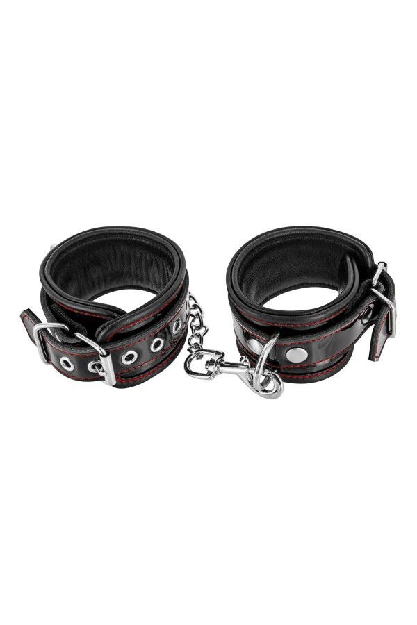 Наручники Fetish Tentation Premium Patent Leather Handcuffs, знімний ланцюжок - зображення 1