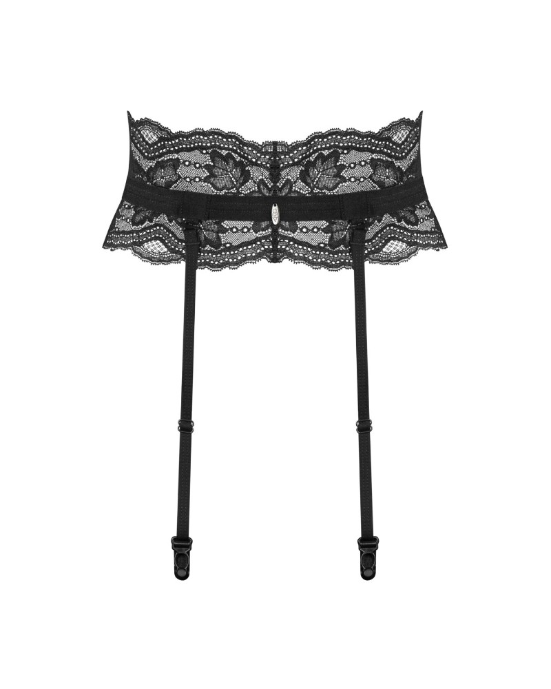 Пояс для панчіх Obsessive Nutris garter belt, M/L, мереживний, з довгими пажами - зображення 1