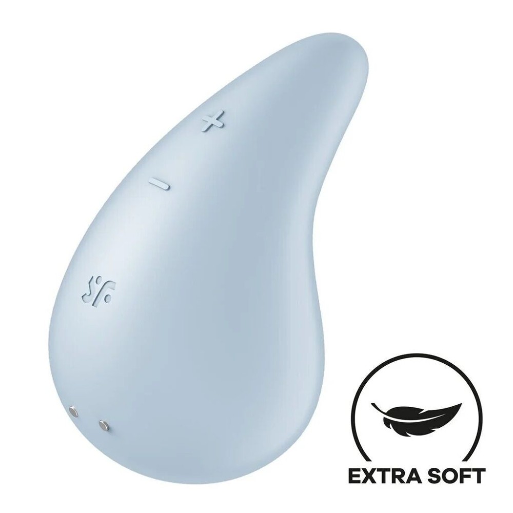 Вібратор для зовнішньої стимуляції Satisfyer Dew Drop Blue, 2 мотори, 12 режимів, м’який корпус - зображення 1