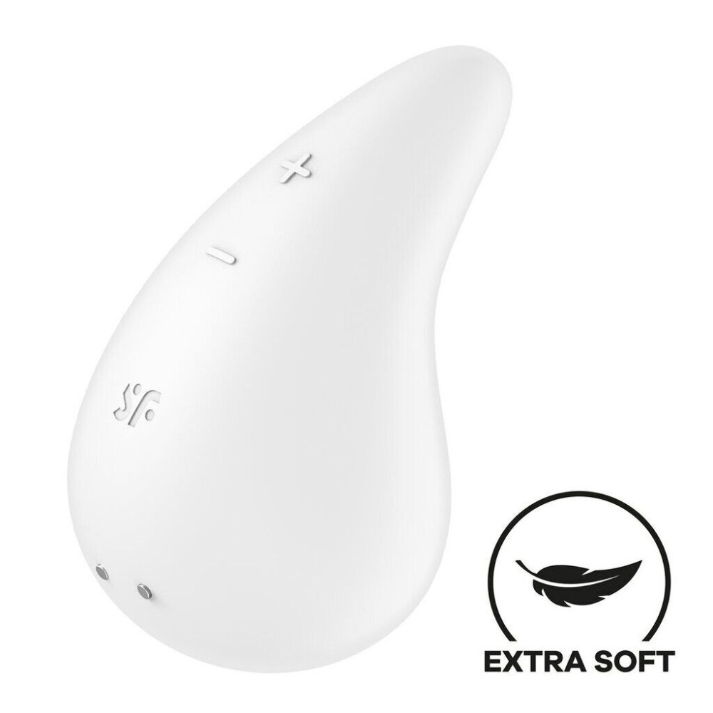 Вібратор для зовнішньої стимуляції Satisfyer Dew Drop White, 2 мотори, 12 режимів, м’який корпус - зображення 1