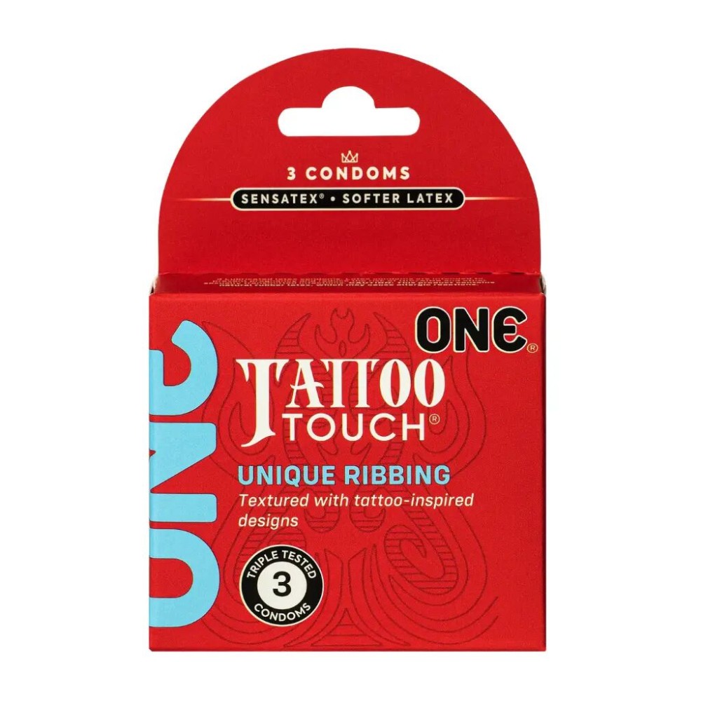 Презервативи ONE Tattoo Touch 3 шт, картонна коробка - зображення 1