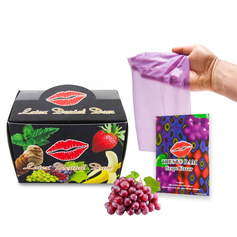 Набір латексних серветок Latex Dental Dams Grape 100 шт - зображення 1