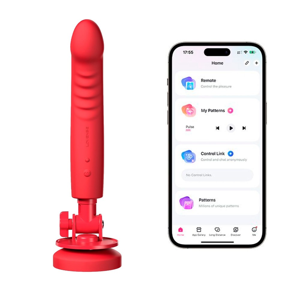 Смарт-міні секс-машина Lovense Mission 2 Vibrating suction cup dildo, 6500 вібрацій/хв, Touch Sense - зображення 1