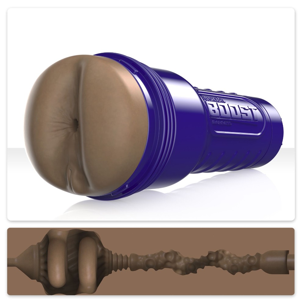 Мастурбатор-попка Fleshlight Boost Blast Female Medium Dark Flesh, плаваючі кільця Turbo Tech - зображення 1