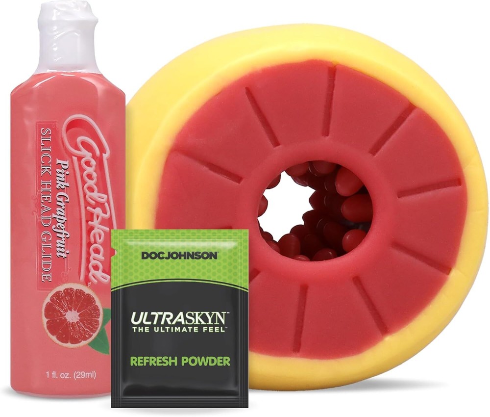 Набір для мінету Doc Johnson GoodHead Grapefruit Blowjob Set - Yellow - зображення 1