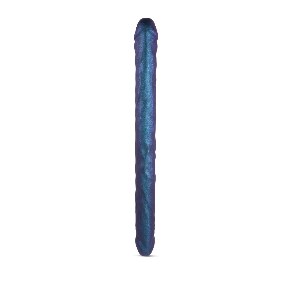 Фалоімітатор подвійний Strap-On-Me DOUBLE DONG REALISTIC DILDO - SNAKY METALLIC COLOR - зображення 1