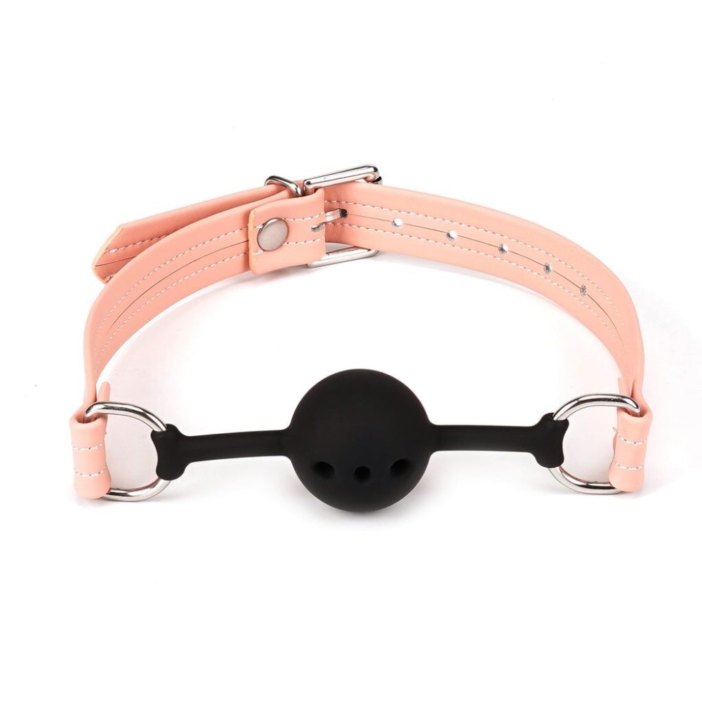 Повітропроникний кляп Liebe Seele Dark Candy Pink Ball Gag, силіконова кулька, діаметр 4,3 см - зображення 1