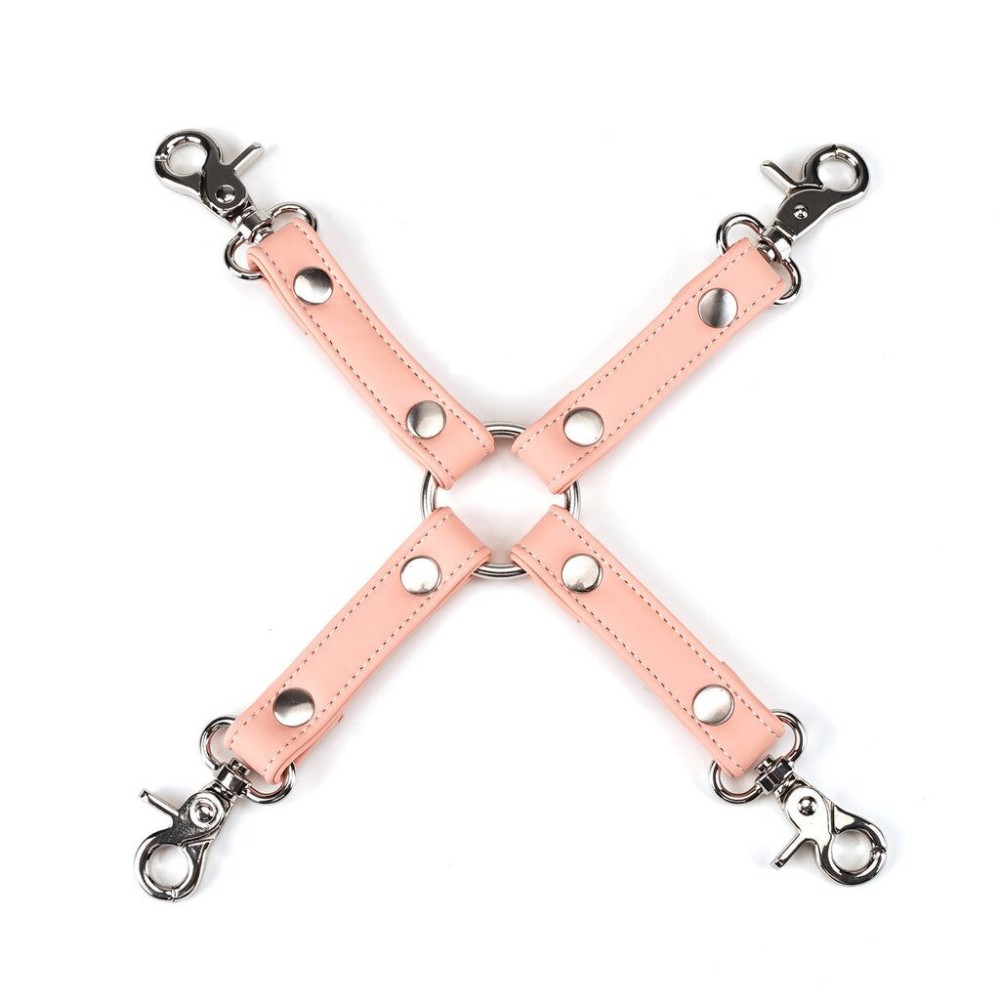 Хрестовина для фіксації Liebe Seele Dark Candy Pink Hogtie, з кільцем, 4 карабіни - зображення 1