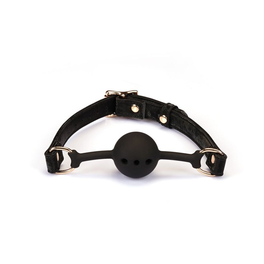 Повітропроникний кляп Liebe Seele Boudoir Amor Ball Gag Black, силіконова кулька, діаметр 4,3 см - зображення 1