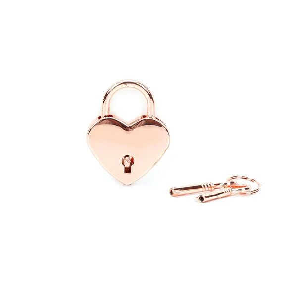 Замочок-сердечко Liebe Seele Heart Shape Padlock Rose Gold (2 шт), універсальний - зображення 1