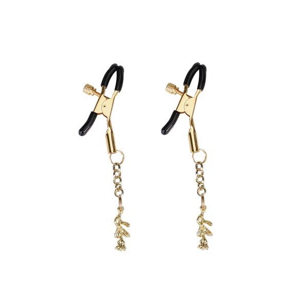 Затискачі для сосків з підвіскою Liebe Seele Rose Pendant Nipple Clamps Gold - зображення 1