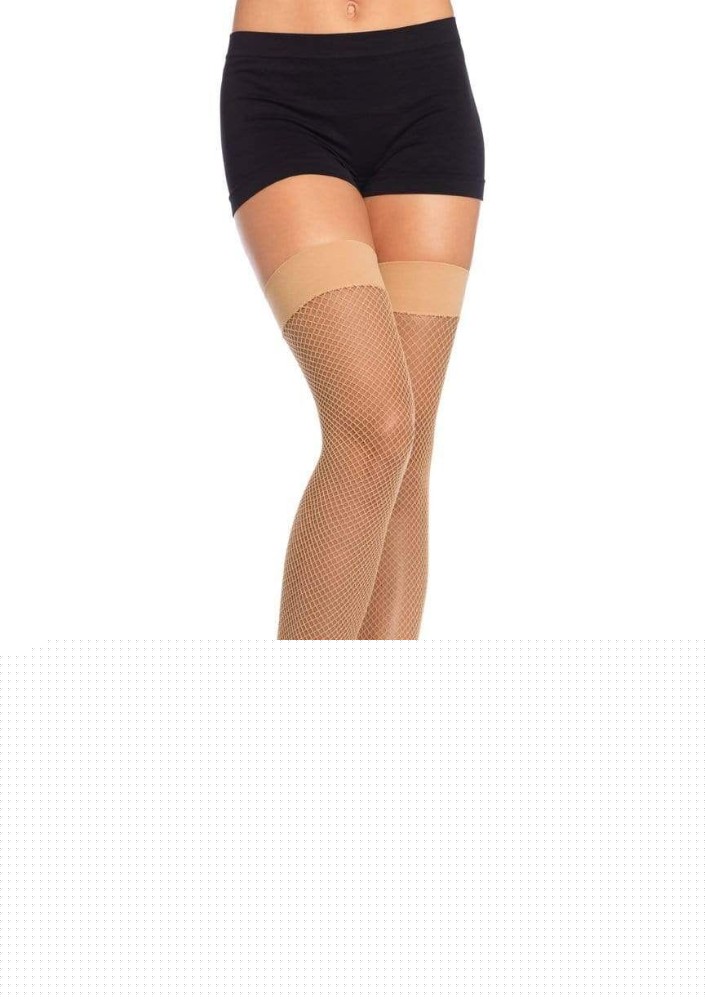 Панчохи-сітка Leg Avenue Nylon Fishnet Thigh Highs One size, Nude, дрібна сітка - зображення 1