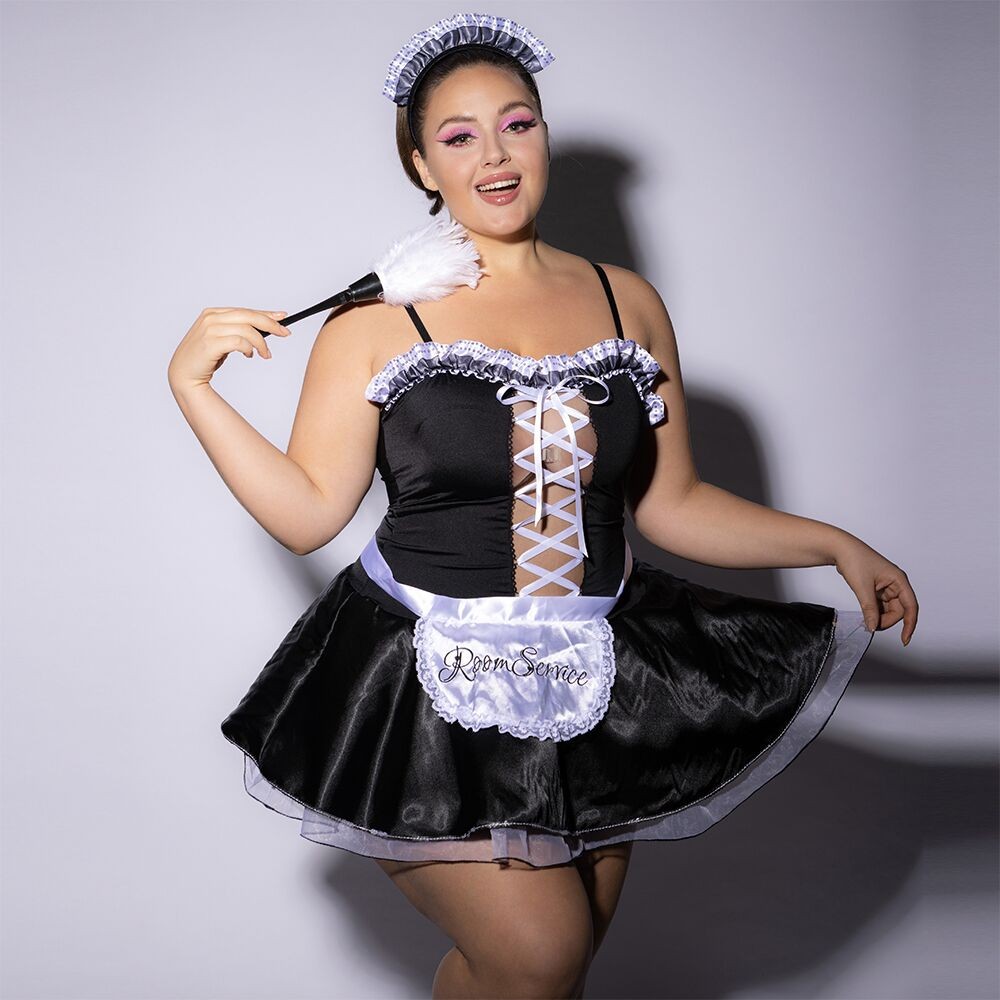 Еротичний костюм покоївки JSY P61110 Plus Size - зображення 1