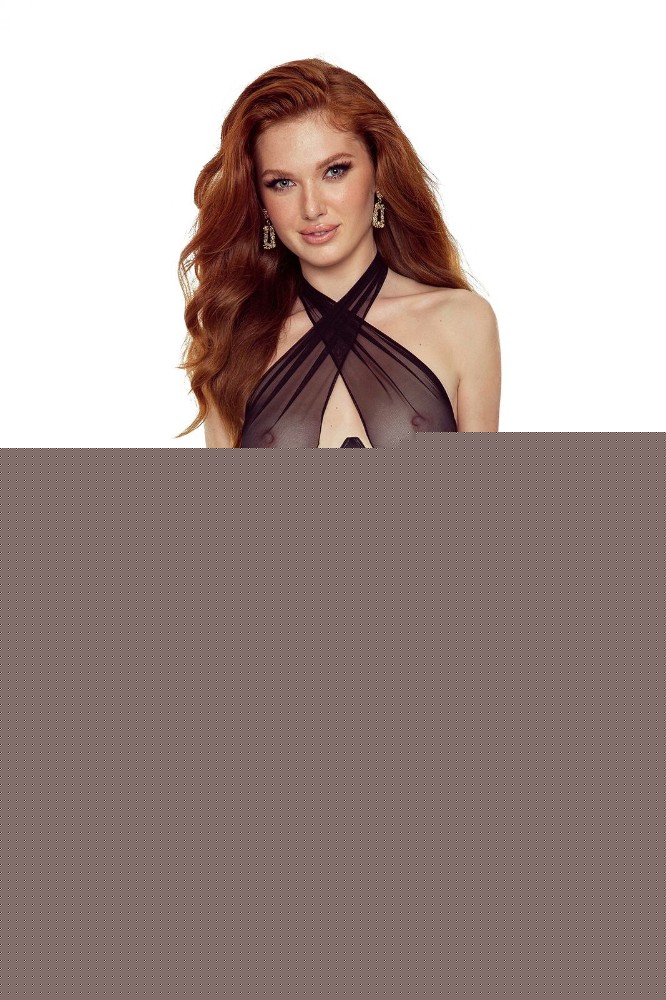 Сорочка Passion KESMINA CHEMISE black XXL/XXXL - зображення 1