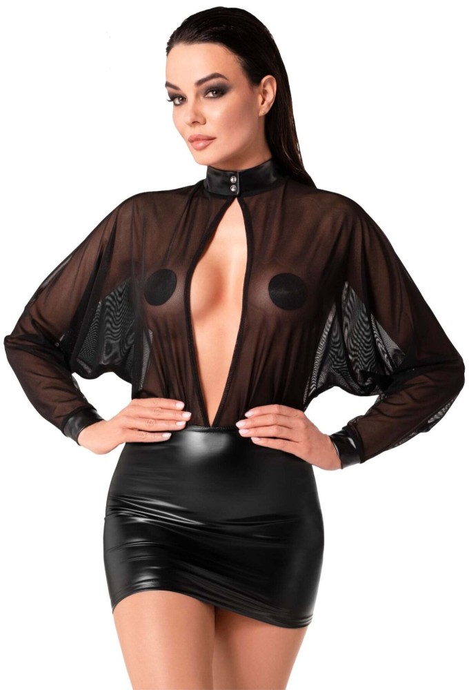 Сукня Noir Handmade F348 Powerwetlook and tulle dress - 3XL - зображення 1