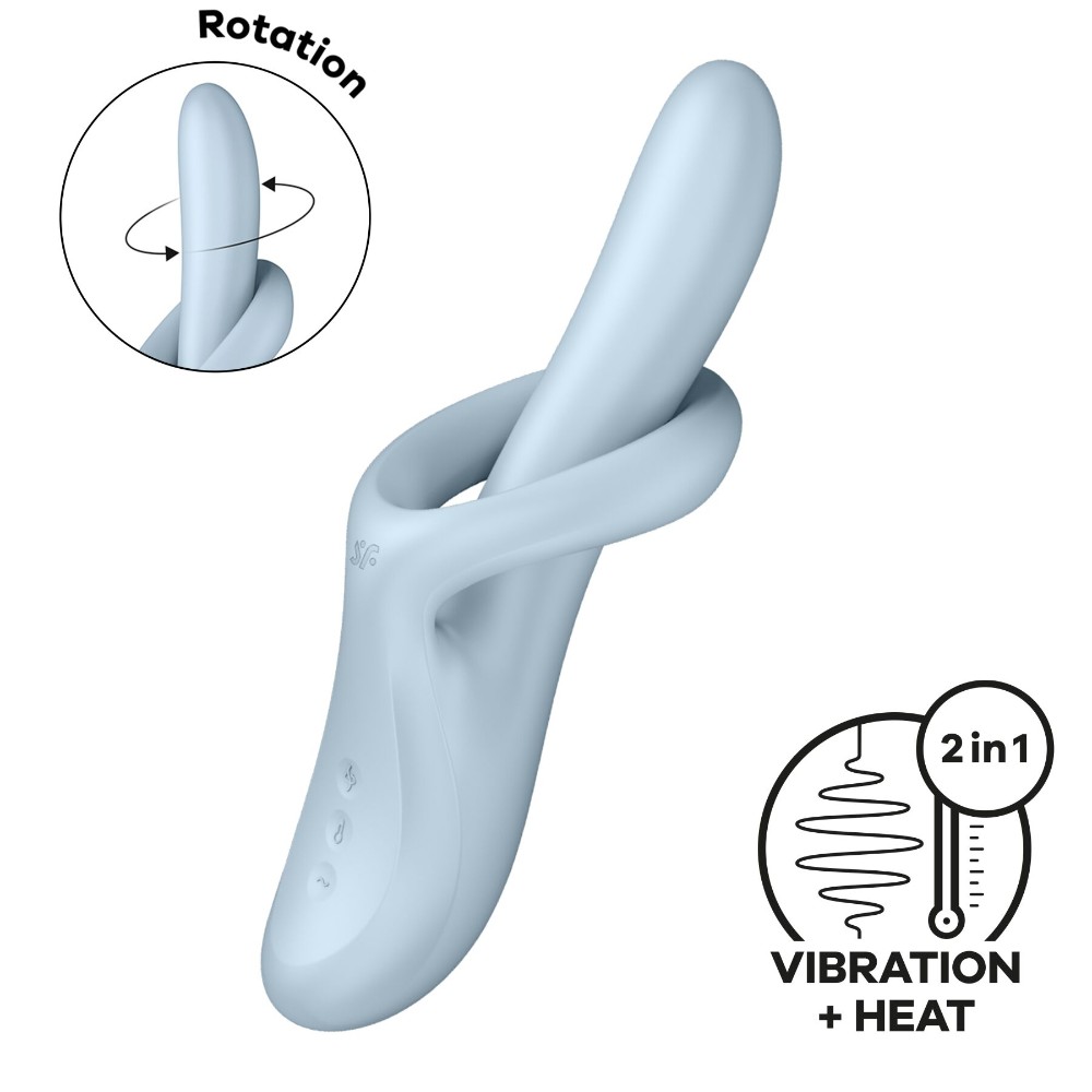 Вібратор з ротацією Satisfyer Heat Flex 4 Blue, підігрів до 39°C - зображення 1