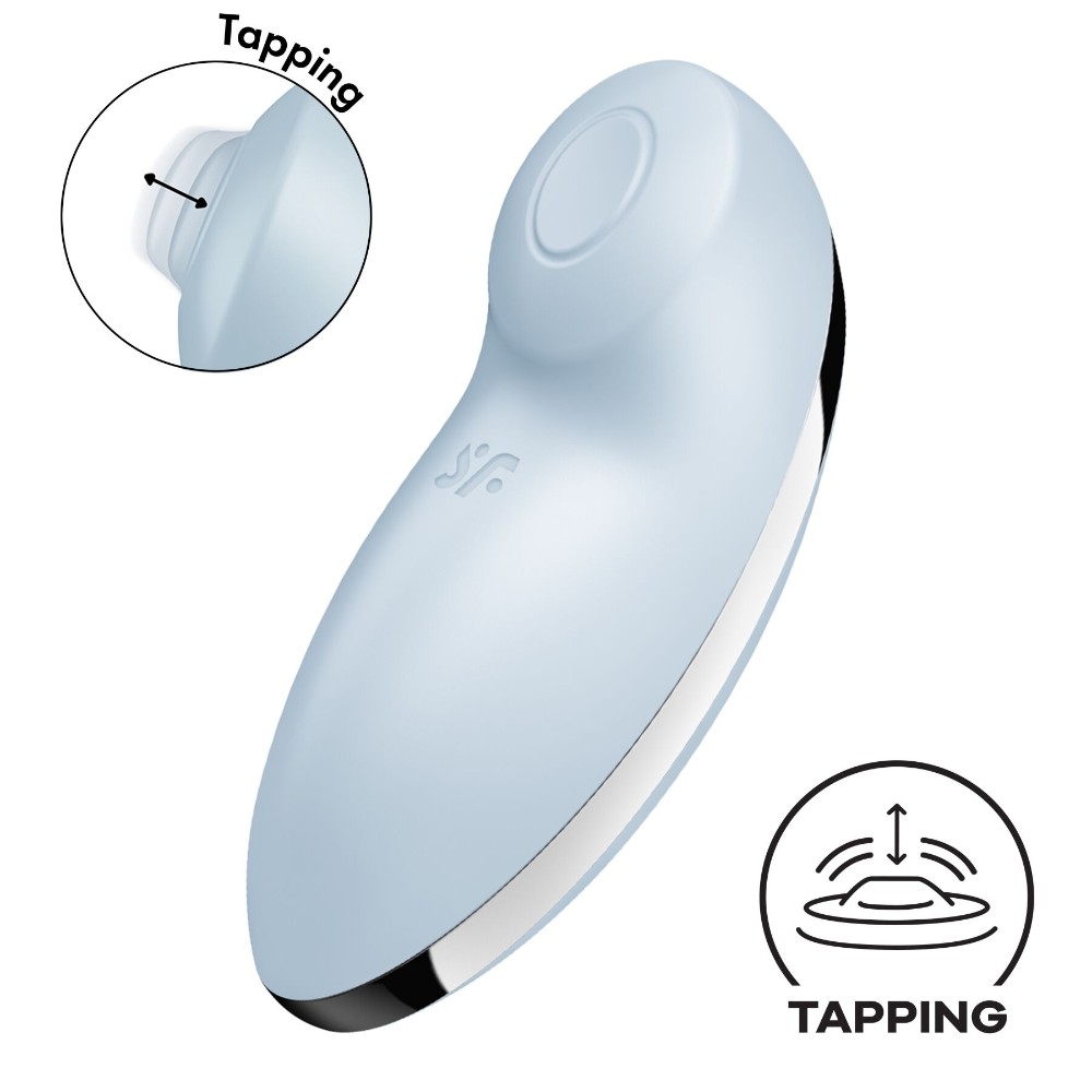 Вібростимулятор-пульсатор Satisfyer Tap & Climax 2 Blue, ефект постукування пальцем - зображення 1