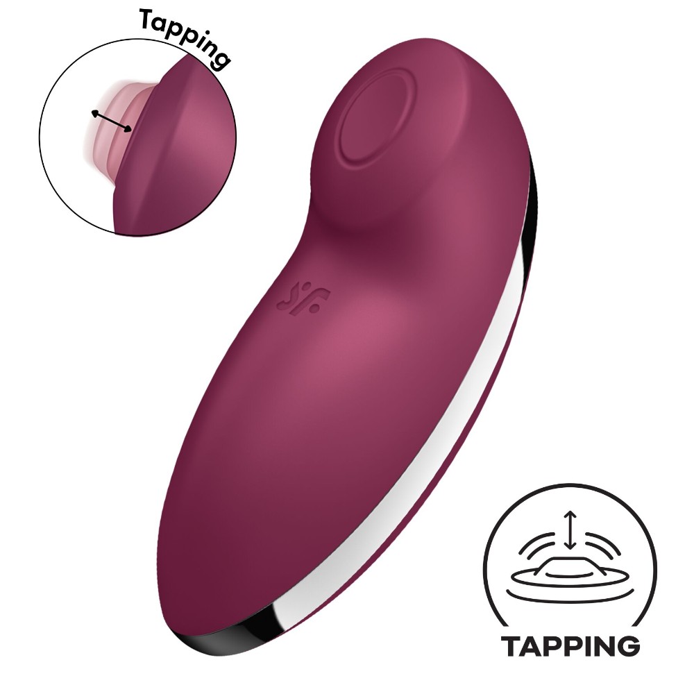 Вібростимулятор-пульсатор Satisfyer Tap & Climax 2 Red, ефект постукування пальцем - зображення 1