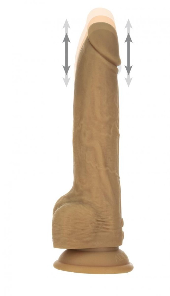 Фалоімітатор з пульсацією Naked ADDICTION Dominic 9″ Caramel, пульт ДК, діаметр 4,2 см - зображення 1