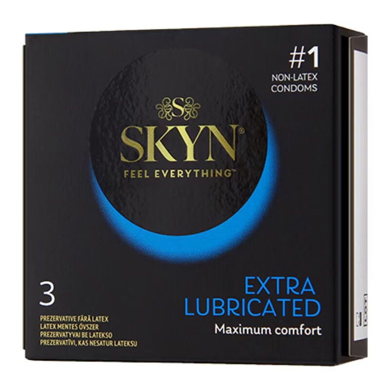 Безлатексні преміум-презервативи SKYN Extra Lubricated 3 шт, ультратонкі, на 40 % більше змазки - зображення 1