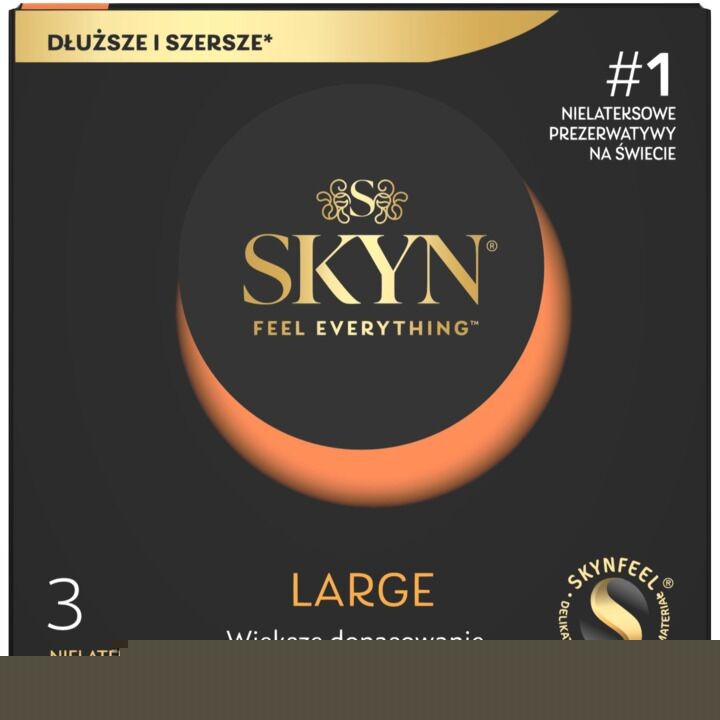 Безлатексні преміум-презервативи SKYN Large 3 шт, збільшений розмір - зображення 1