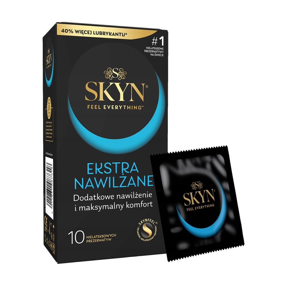 Безлатексні преміум-презервативи SKYN Ekstra Nawilżanel 10 шт, ультратонкі, на 40 % більше змазки - зображення 1