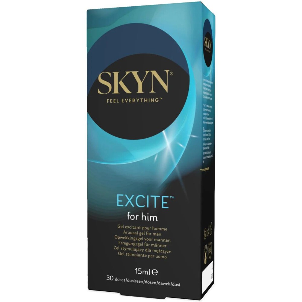 Стимулювальний гель для пеніса SKYN Excite for him 15 мл, поколювання, тепло-холод, містить L-аргінін - зображення 1