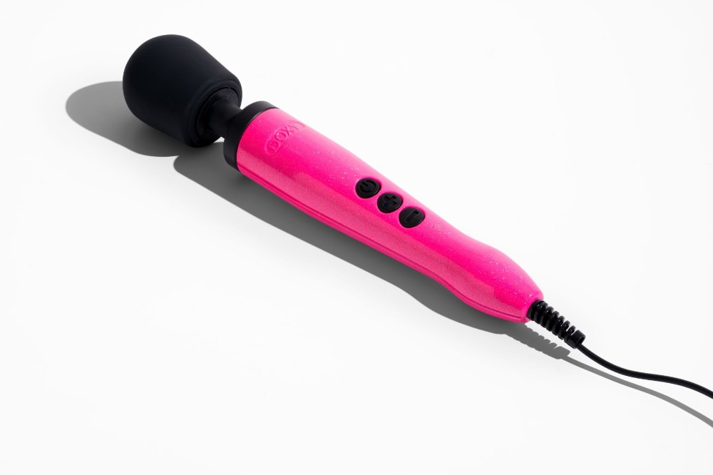 Вібромасажер DOXY Die Cast Massager Hot Pink, дуже потужний, живлення 220В, металевий корпус - зображення 1