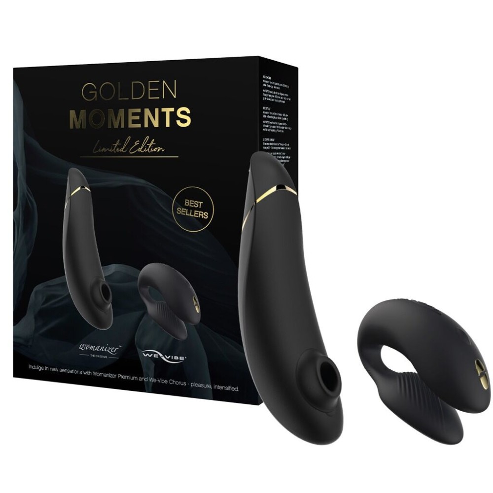 Преміальний подарунковий набір Golden Moments: Womanizer Premium та We-Vibe Chorus Black - зображення 1