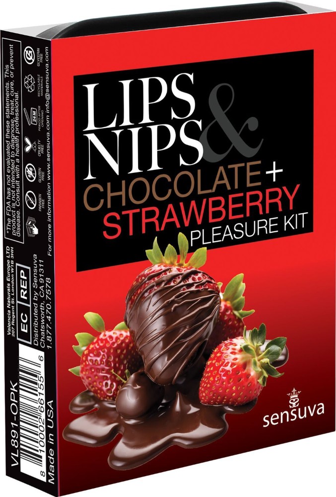 Подарунковий набір Sensuva Lips & Nips Pleasure Kit - Chocolate Strawberry 2 x 4г - зображення 1