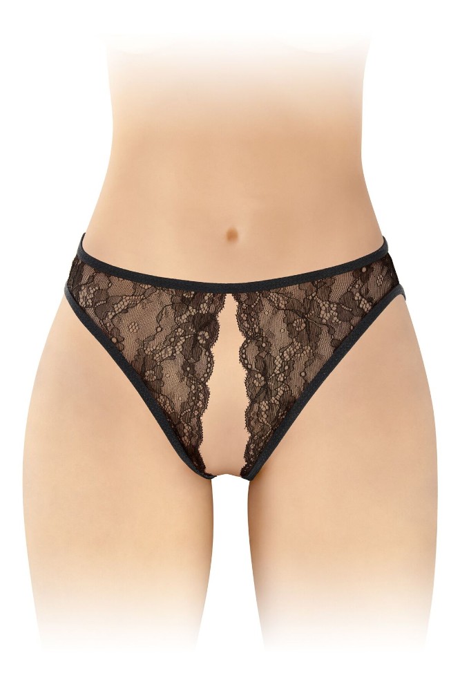 Трусики з відкритим доступом Fashion Secret Victoria Black, мереживо - зображення 1