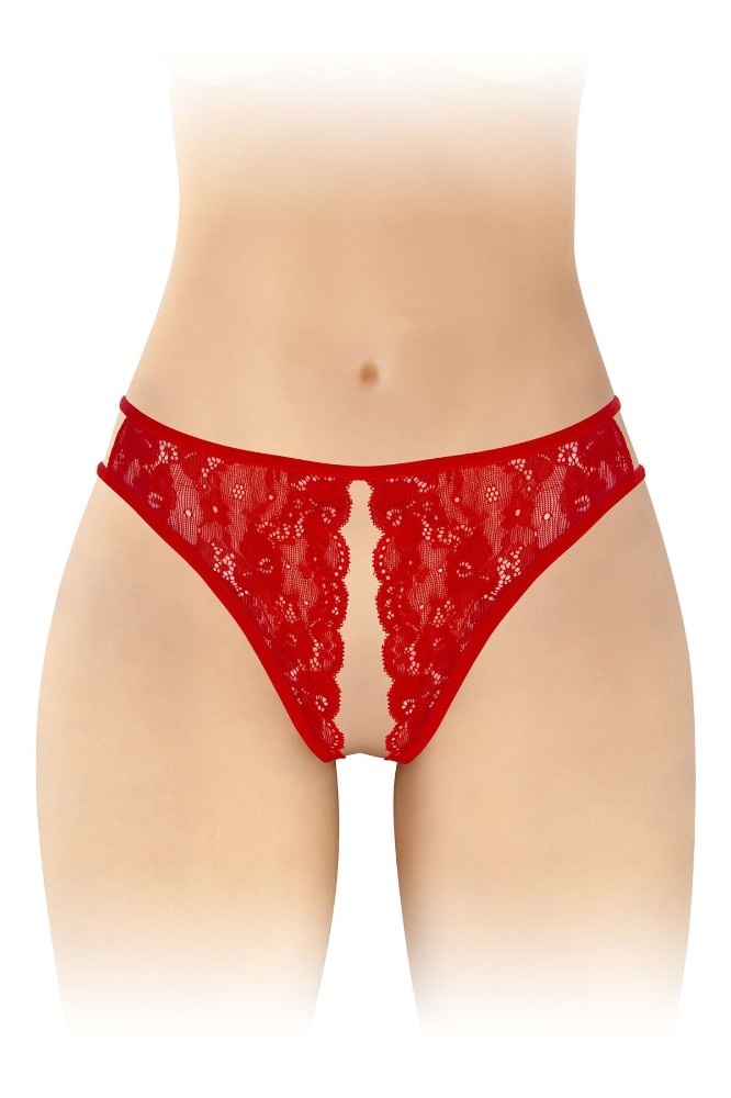 Трусики з відкритим доступом Fashion Secret Victoria Red, мереживо - зображення 1