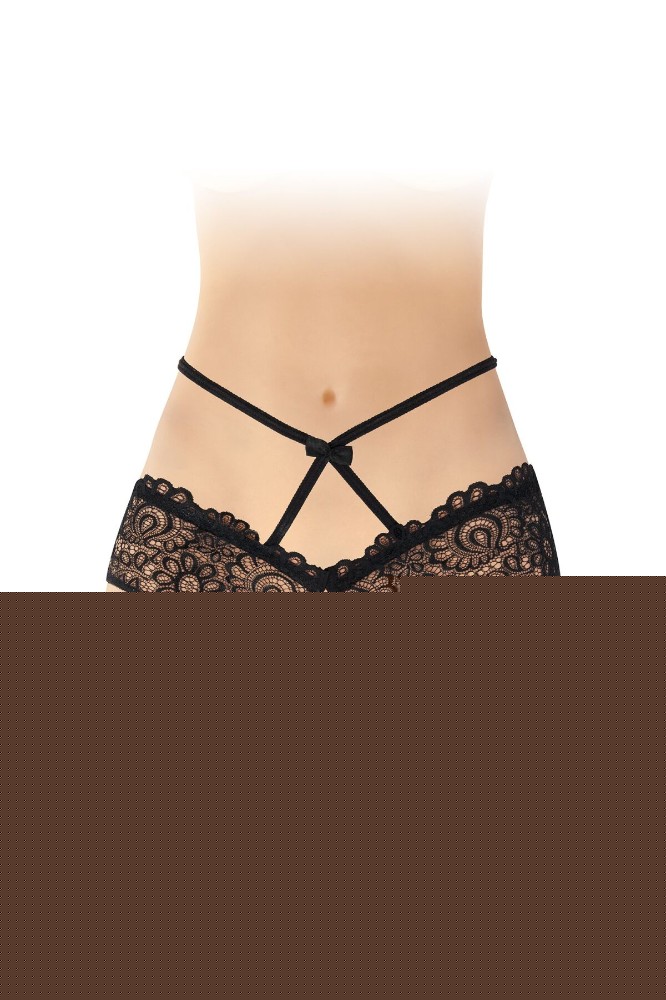 Трусики з відкритим доступом Fashion Secret Celia Black, лямки на талії - зображення 1