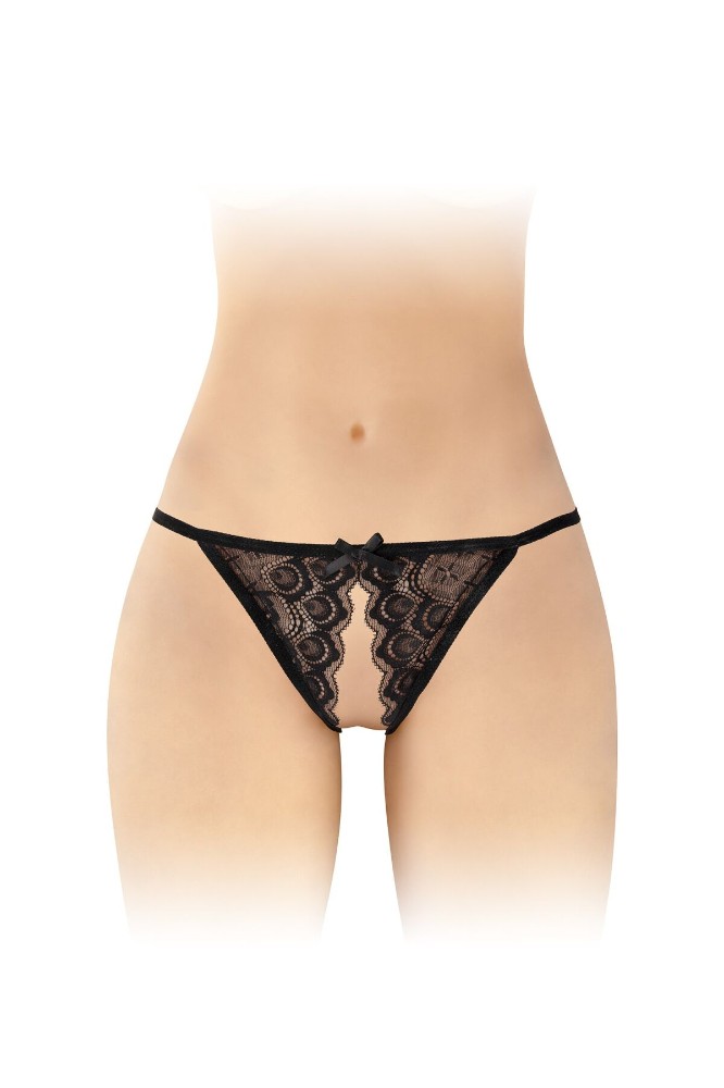 Мереживні трусики з доступом Fashion Secret Zoe Black, з бантиком - зображення 1