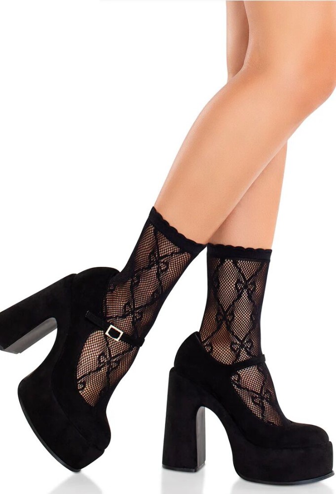 Шкарпетки Leg Avenue Bow Net Anklets - зображення 1