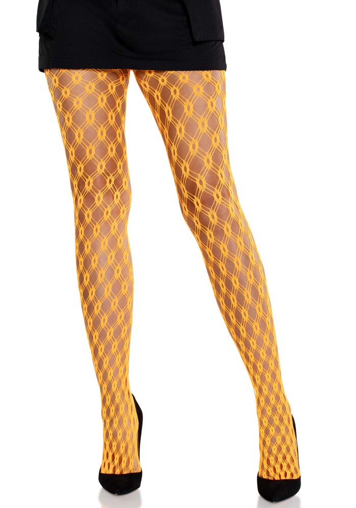 Колготки Leg Avenue Eyelet Net Tights Neon Orange One Size - зображення 1