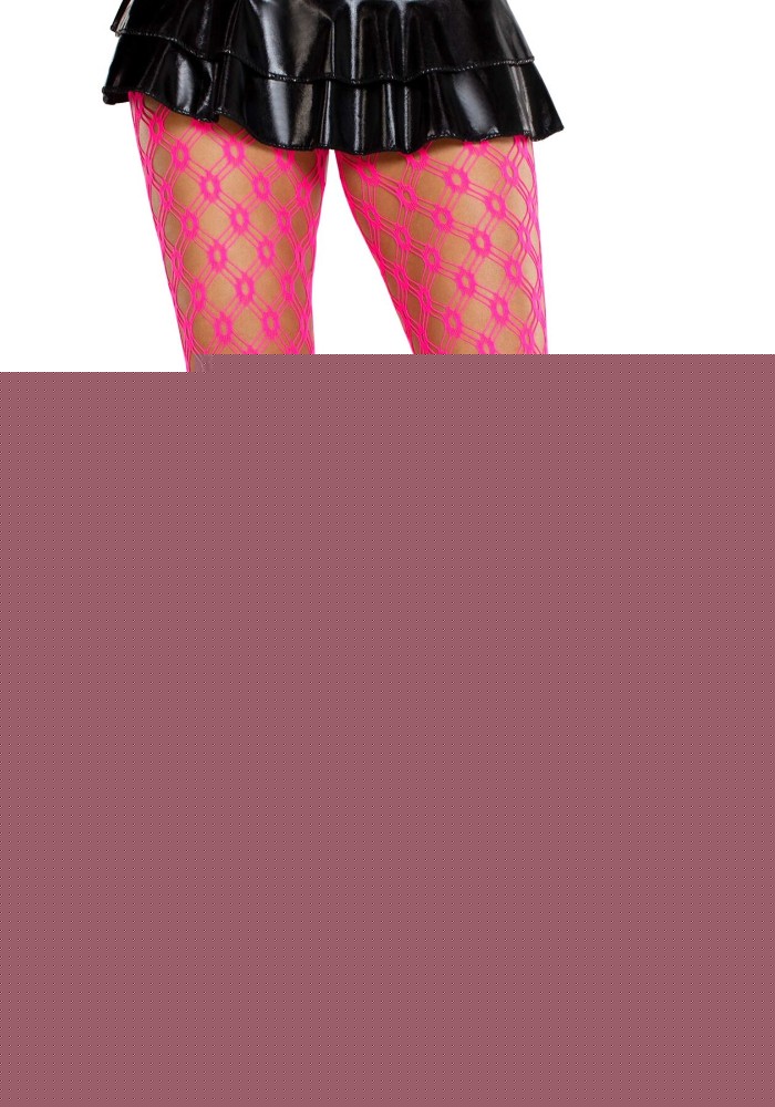Колготки Leg Avenue Eyelet Net Tights Neon Pink One Size - зображення 1