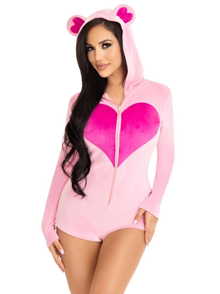 Комбінезон «Солодкий ведмедик» Leg Avenue Sweetheart Bear Velvet Romper S - зображення 1