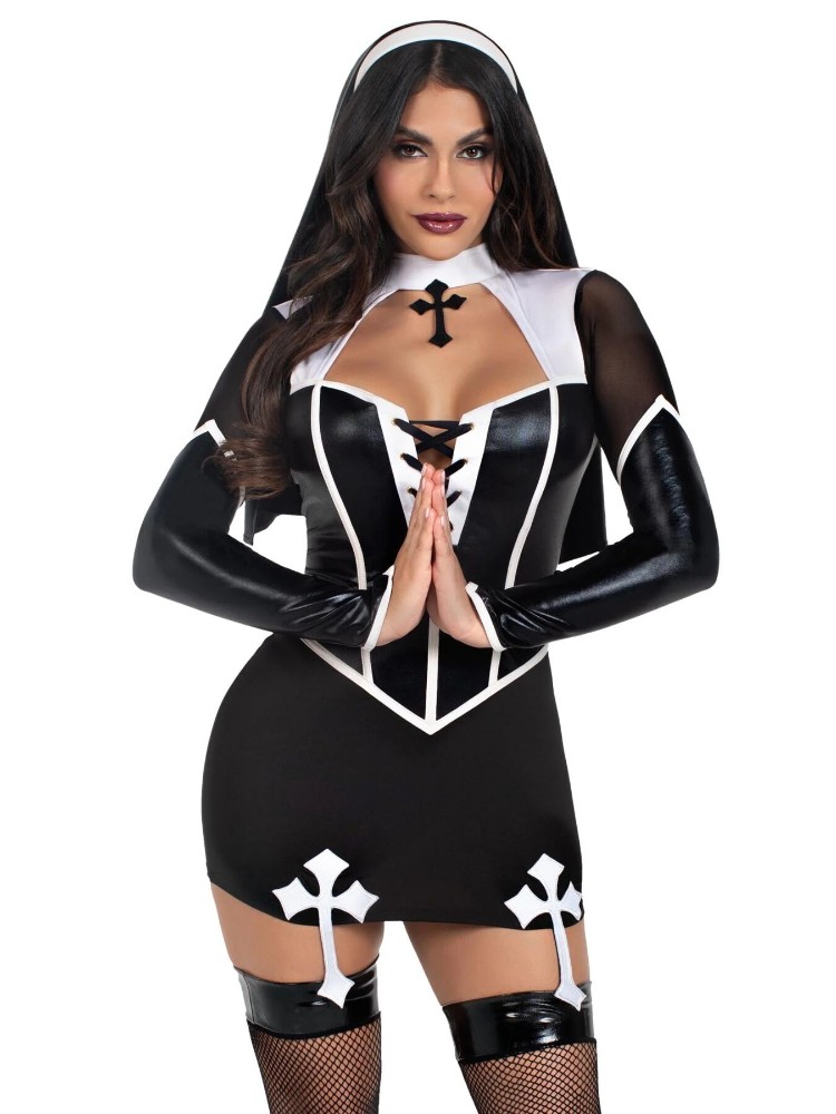 Костюм черниці Leg Avenue Holy Hottie Dress XS - зображення 1