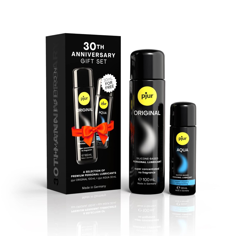 Ювілейний набір лубрикантів pjur 30th Anniversary Gift Set: Original 100 мл та Aqua 30 мл - зображення 1