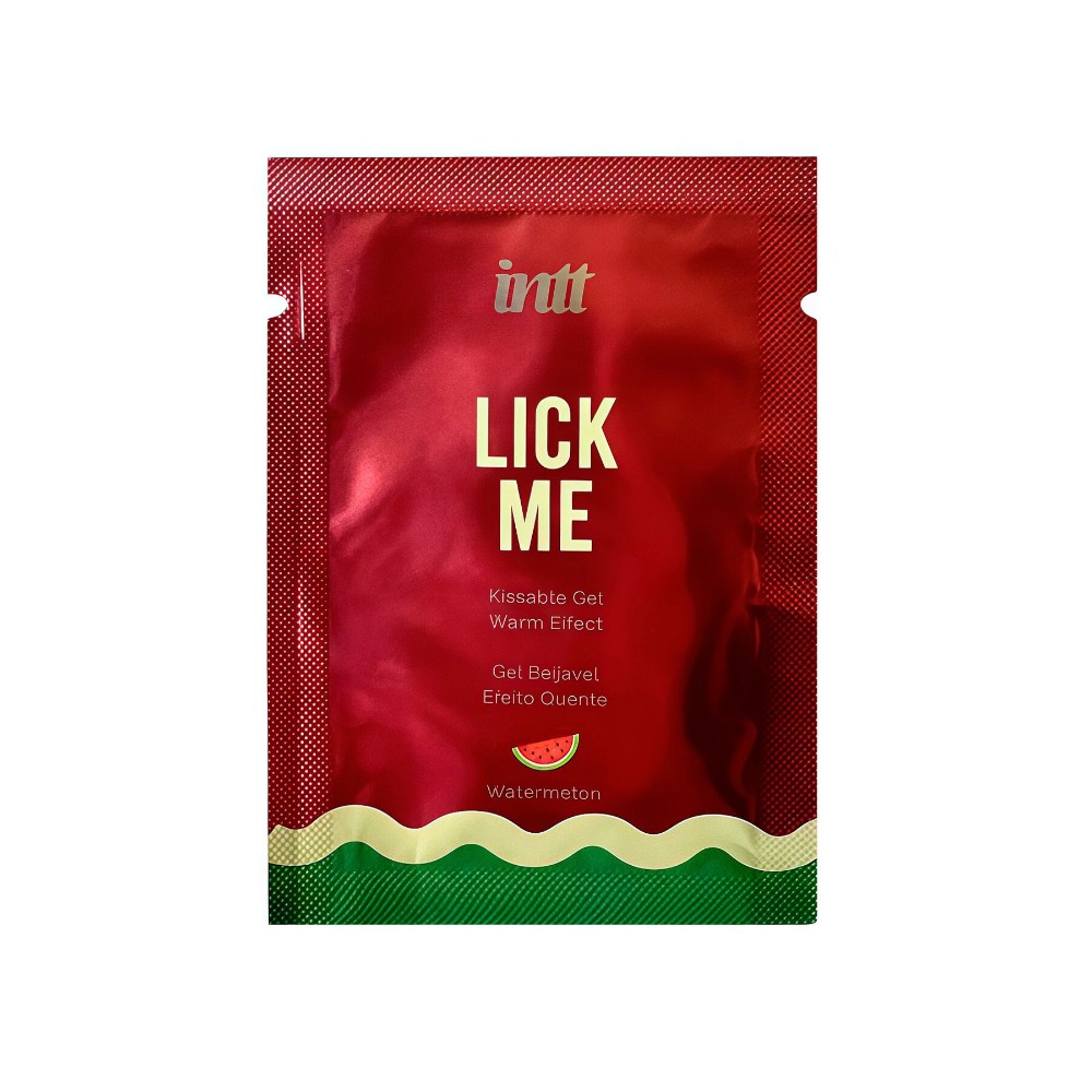 Пробник гелю для оральних пестощів з зігрівальним ефектом INTT Lick Me Kissable Gel Watermelon 2 мл - зображення 1